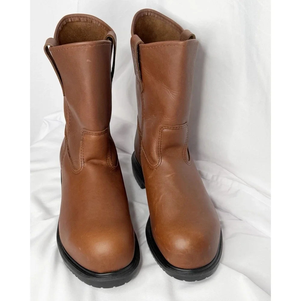 RED WING 8241 Pecos Pull On Steel Toe Work Boots Mens 10 E3 Brown 2nds